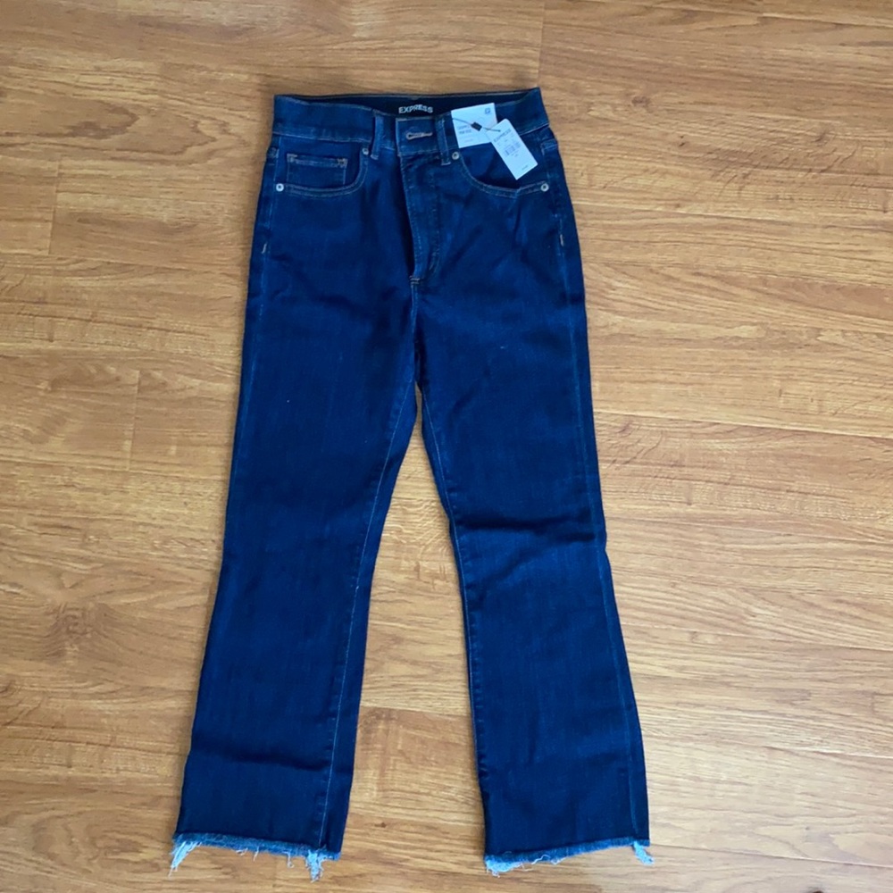 NWT Express Cropped high rise flare jeans